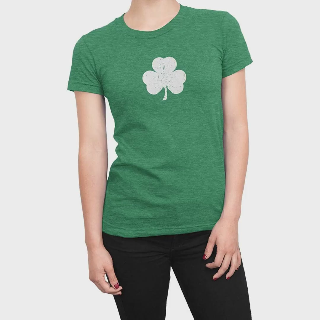 Shamrock Women's Heather Green Distressed T-Shirt