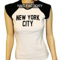 NYC Factory Women's New York City White Raglan T-Shirt