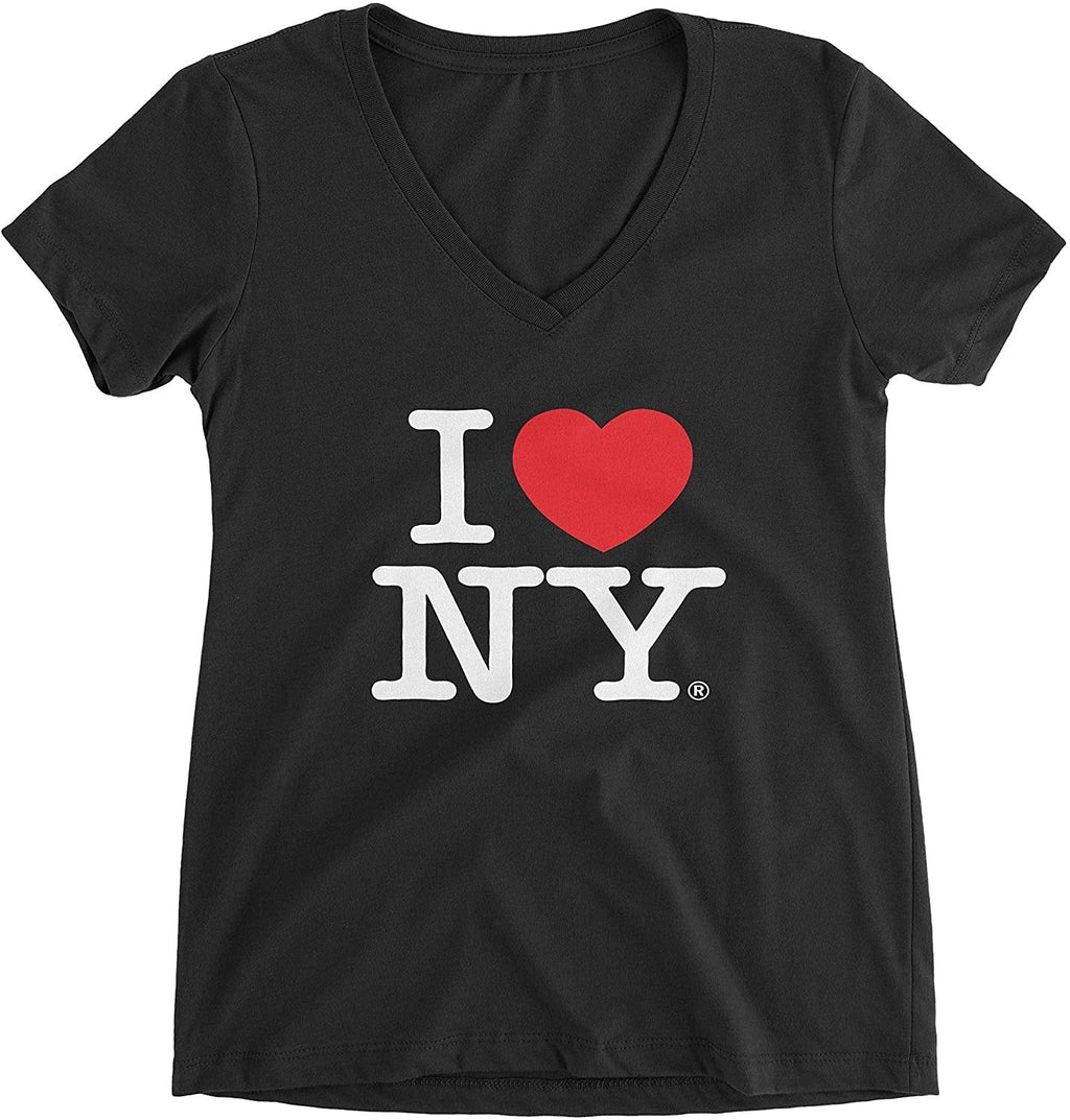 I Love NY Women's V-Neck Black T-Shirt