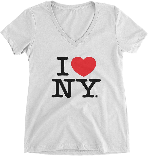 I Love NY Women's V-Neck T-Shirt White