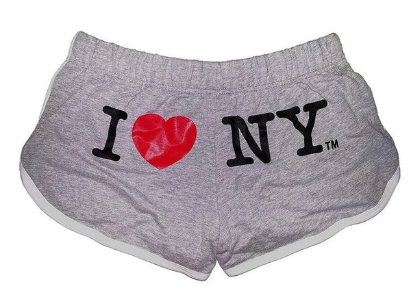 I Love NY Women's Summer Shorts Gray