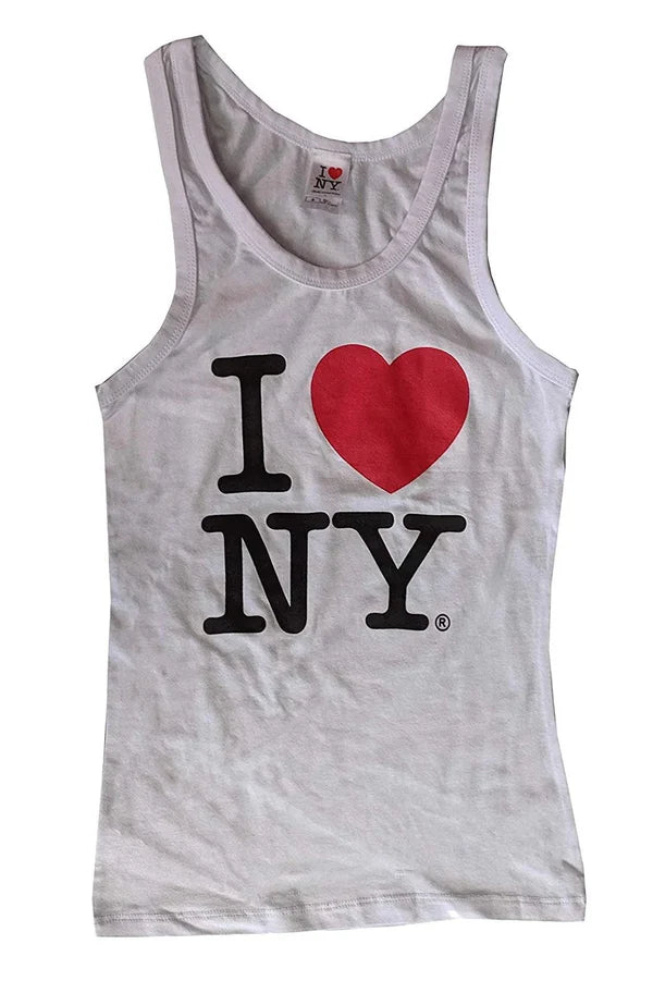 I Love NY Women's Pink Tank Top Heart Logo