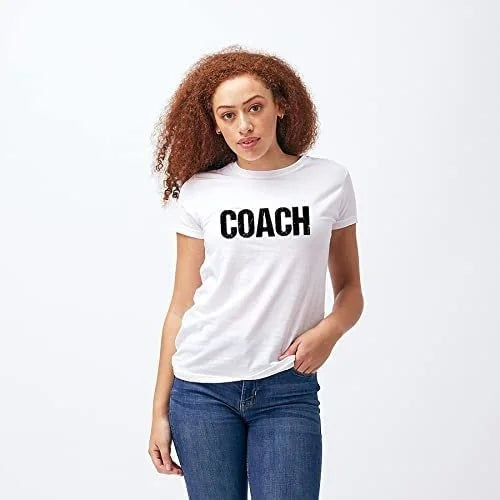 NYC Factory Women's Coach Distressed White T-Shirt