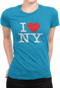 I Love NY Women's Turquoise Crewneck T-Shirt