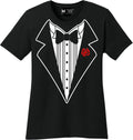 NYC Factory Women's Tuxedo T-Shirt Black